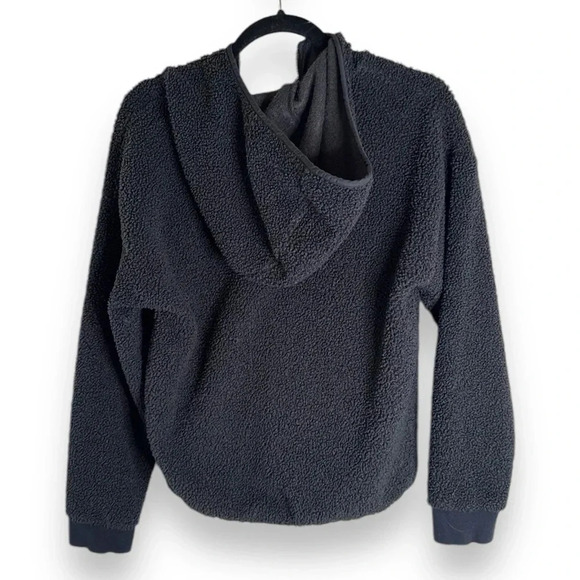 Nike Black Faux Sherpa Zip Up Hooded Jacket Size Large - Picture 5 of 5